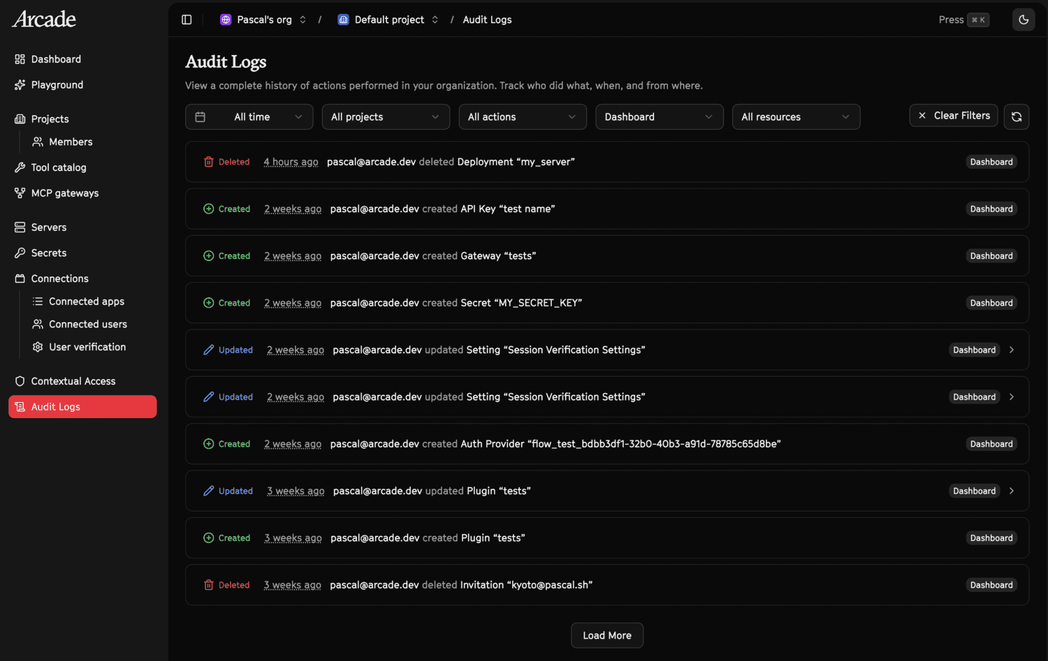 Audit Log Dashboard